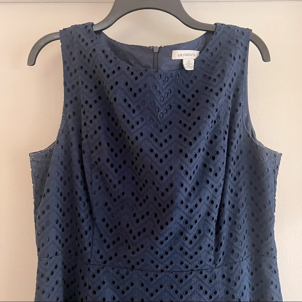 Liz Claiborne Navy Blue Sleeveless Dress - Picture 2 of 7